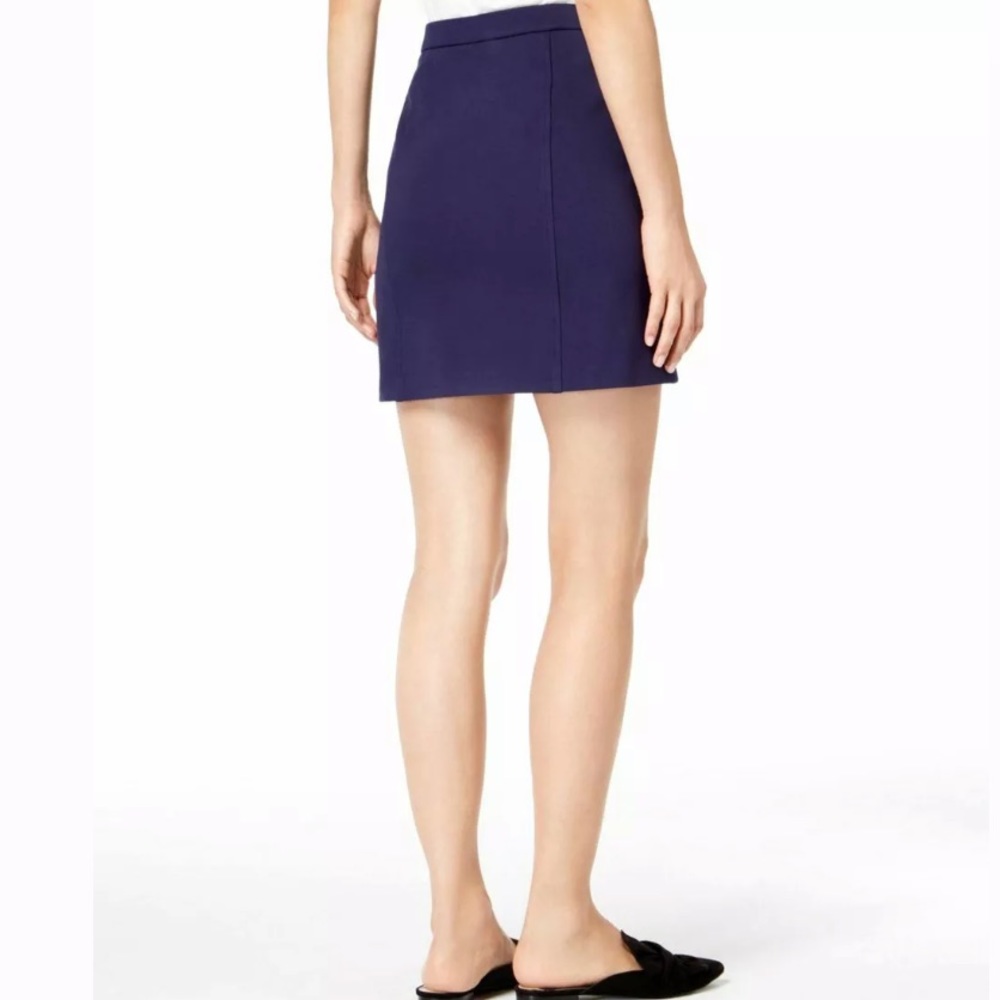 🔥MAISON JULES🔥BOWTIE A-LINE MINI SKIRT NAVY MEDIUM NWT - Picture 2 of 4